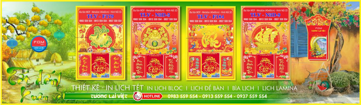 In Bìa Lịch Treo Tường Chữ Nổi