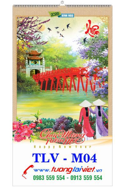 Lịch Treo Trường 7 Tờ Tranh Lụa